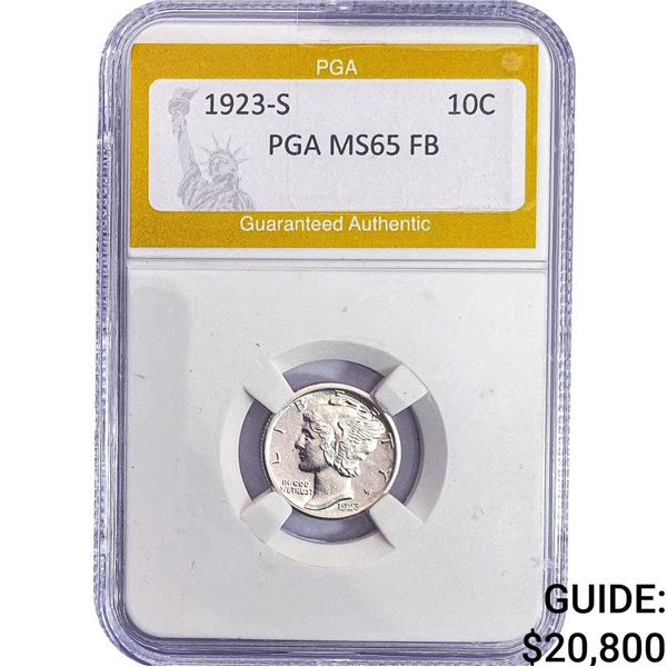 1923-S Mercury Silver Dime PGA MS65 FB