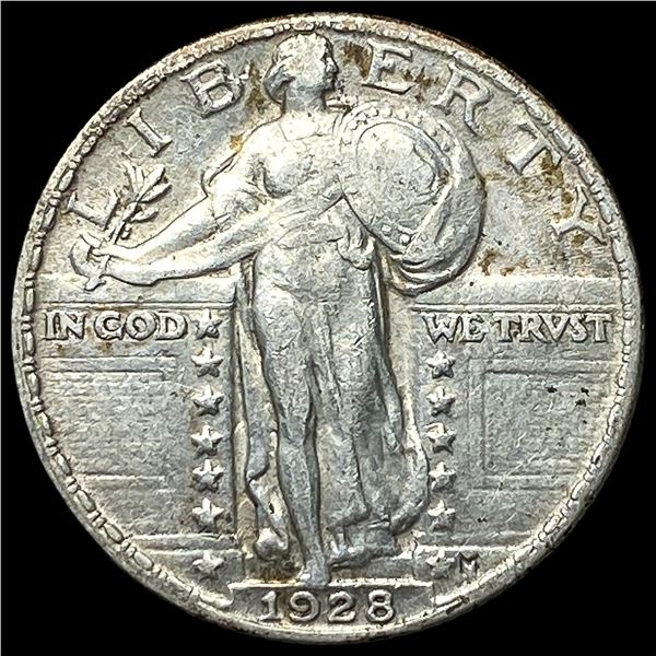 1928 Silver Standing Liberty Quarter NEARLY  UNCIRCULATED
