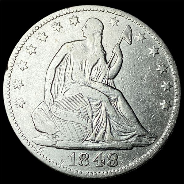 1848-O Silver Seated Liberty Half Dollar  NEARLY UNCIRCULATED