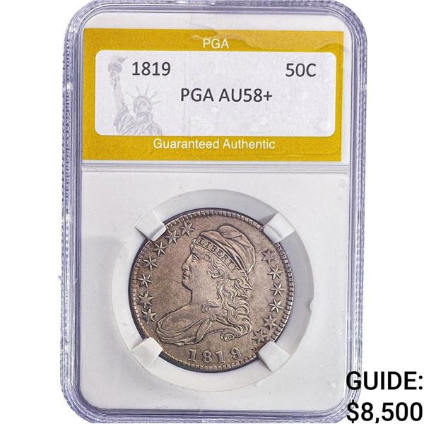 1819 Capped Bust Half Dollar PGA AU58+