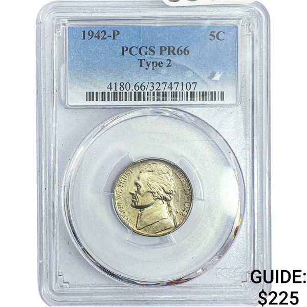 1942 Jefferson Nickel PCGS PR66 Type 2