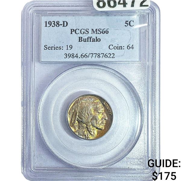 1938-D Buffalo Nickel PCGS MS66
