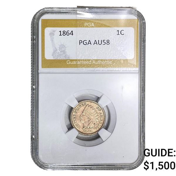 1864 Indian Head Cent PGA AU58