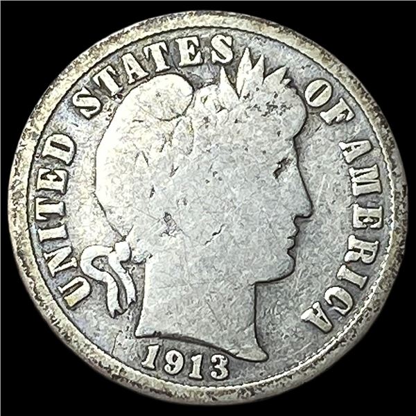 1913-S Silver Barber Dime NICELY CIRCULATED
