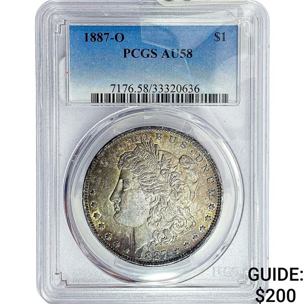 1887-O Morgan Silver Dollar PCGS AU58