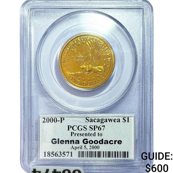 2000 Sacagawea $1 PCGS SP67