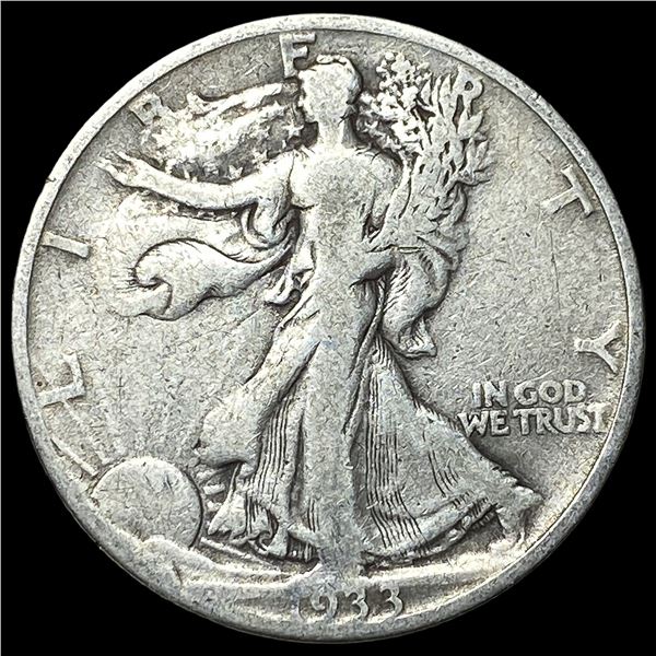 1933-S Silver Walking Liberty Half Dollar  LIGHTLY CIRCULATED