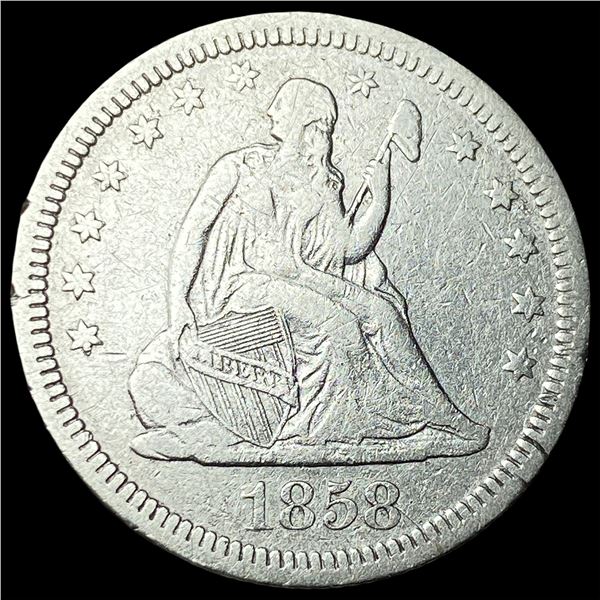 1858 Seated Liberty Quarter LIGHTLY  CIRCULATED