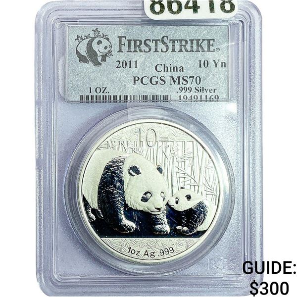 2011 10Yn  China Panda 1oz PCGS MS70