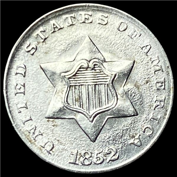 1852 Silver Three-Cent Piece CHOICE BU