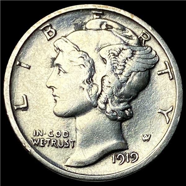 1919-D Silver Mercury Dime NEARLY  UNCIRCULATED