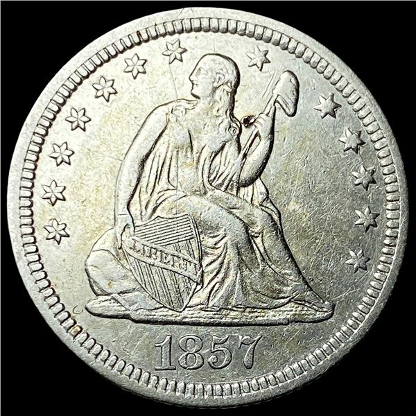 1857 Seated Liberty Quarter NEARLY  UNCIRCULATED