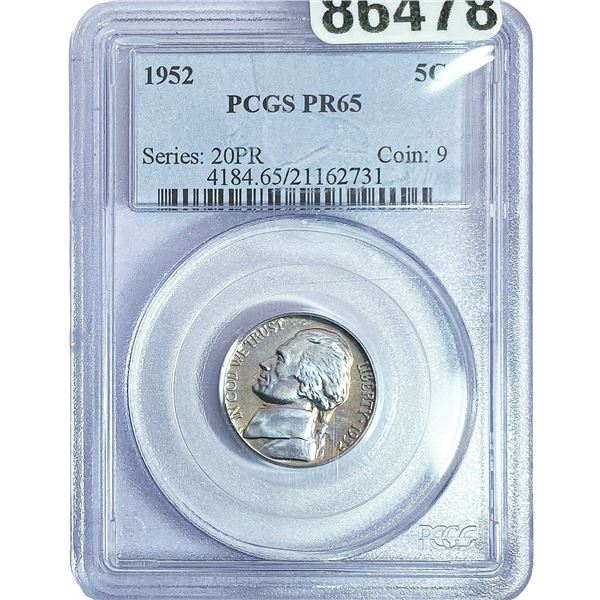 1952 Jefferson Nickel PCGS PR65