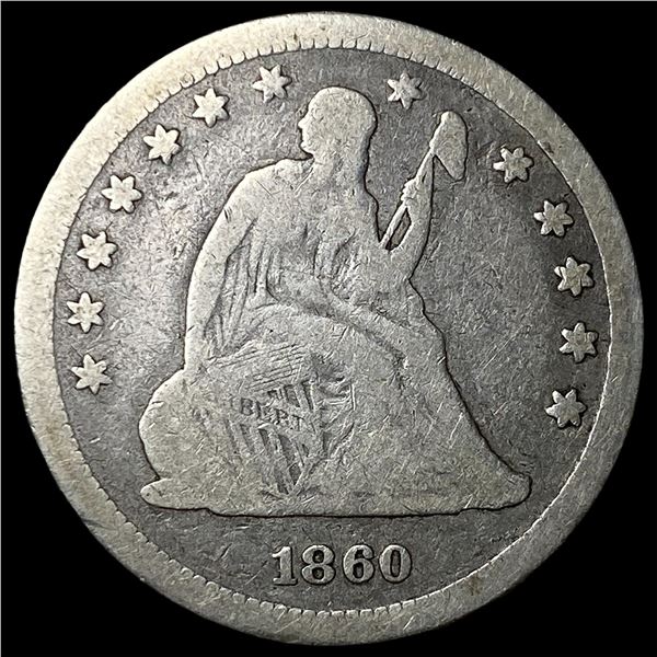 1860 Seated Liberty Quarter LIGHTLY  CIRCULATED