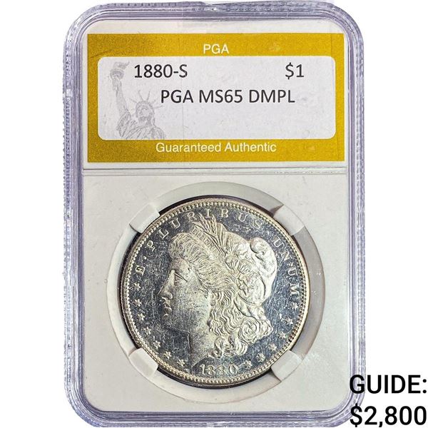 1880-S Morgan Silver Dollar PGA MS65 DMPL
