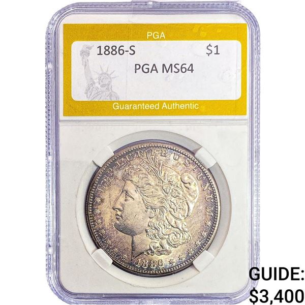 1886-S Morgan Silver Dollar PGA MS64