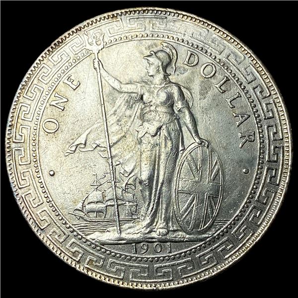 1901 Silver British Trade Dollar CLOSELY  UNCIRCULATED