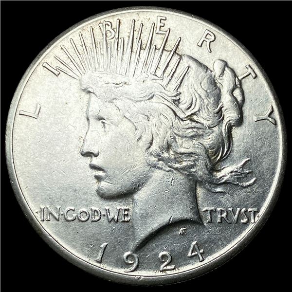 1924-S Silver Peace Dollar CHOICE AU