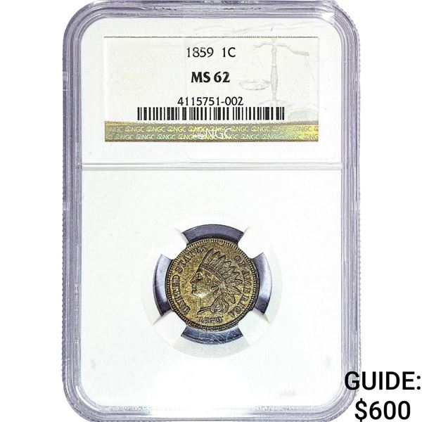1859 Indian Head Cent NGC MS62