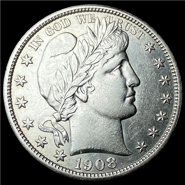 1908 Silver Barber Half Dollar CLOSELY  UNCIRCULATED