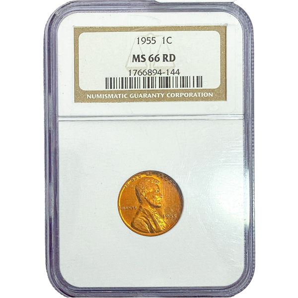 1955 Wheat Cent NGC MS66 RD
