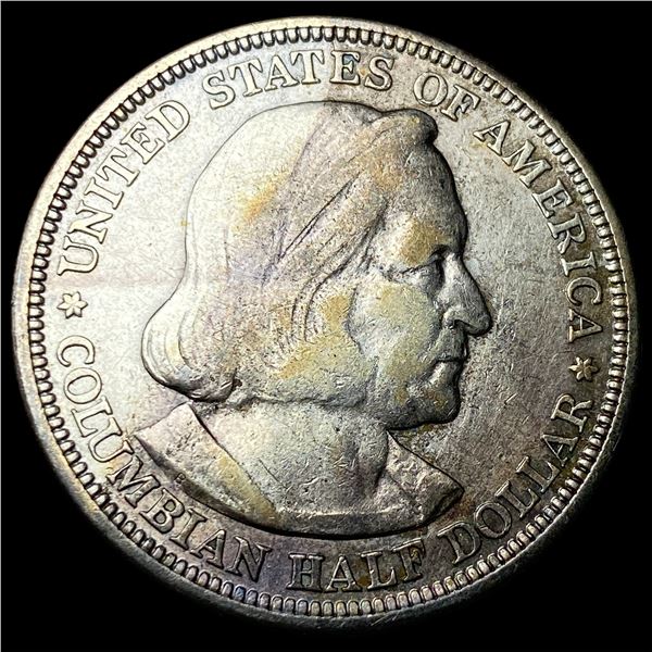 1893 Silver Columbian Expo Half Dollar NEARLY  UNCIRCULATED