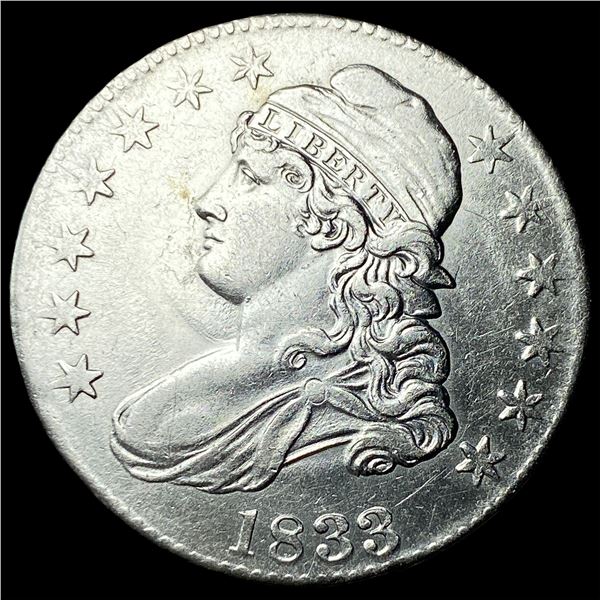 1833 Capped Bust Half Dollar CLOSELY  UNCIRCULATED