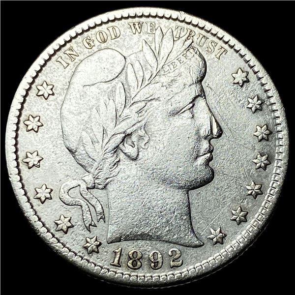 1892-S Silver Barber Quarter NEARLY  UNCIRCULATED