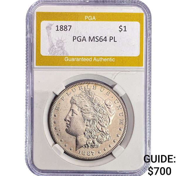 1887 Morgan Silver Dollar PGA MS64 PL