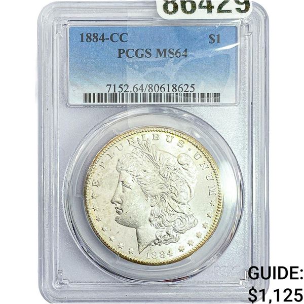 1884-CC Morgan Silver Dollar PCGS MS64
