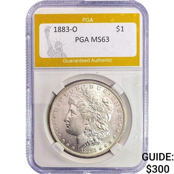 1883-O Morgan Silver Dollar PGA MS63