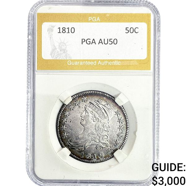 1810 Capped Bust Half Dollar PGA AU50