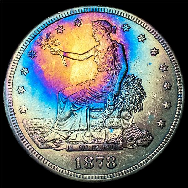 1878-S Toned Silver Trade Dollar CLOSELY  UNCIRCULATED