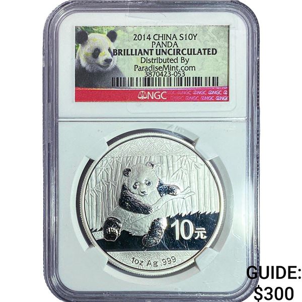 2014 10Y China Panda 1oz Silver NGC