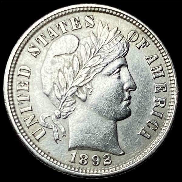 1892 Silver Barber Dime CHOICE AU