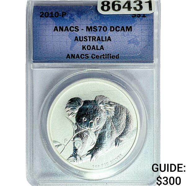 2010 $1 Sliver Australia Koala ANACS MS70  DCAM