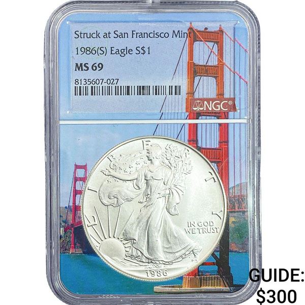 1986-S Silver Eagle NGC MS69