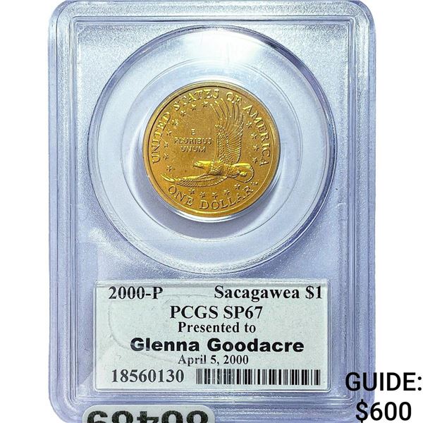 2000 Sacagawea $1 PCGS SP67