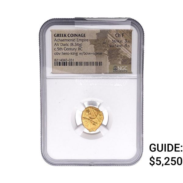 Greek Coinage Achaemenid Empire AV Daric  8.34g NGC ChF