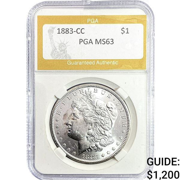 1883-CC Morgan Silver Dollar PGA MS63