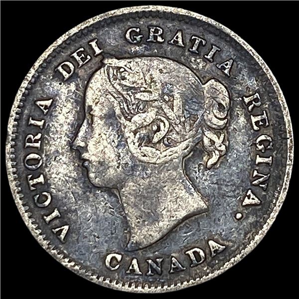 1889 Canada Silver 5 Cents NEARLY  UNCIRCULATED