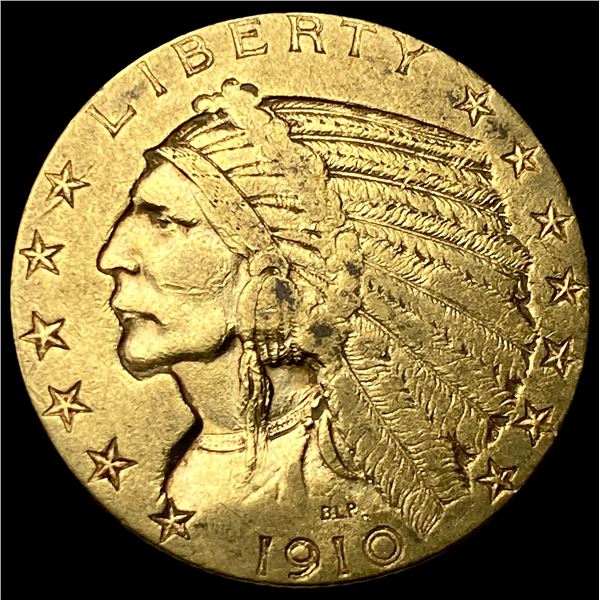 1910-S Indian Head Half Eagle $5 Gold CLOSELY  UNCIRCULATED