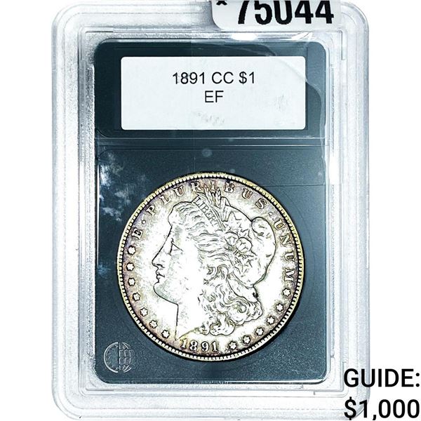 1891-CC Morgan Silver Dollar  EF