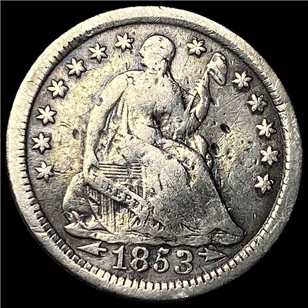 1853-O Arrows Seated Liberty Half Dime NICELY   CIRCULATED