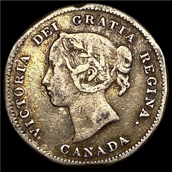 1887 Canada Silver 5 Cents NEARLY  UNCIRCULATED