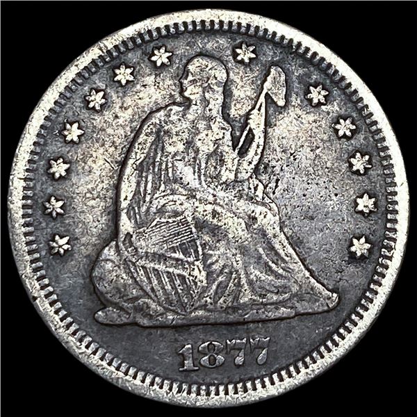 1877-S Silver Seated Liberty Quarter LIGHTLY   CIRCULATED