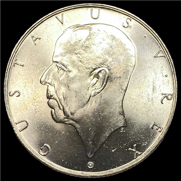 1938 Sweden Silver 2 Kroner UNCIRCULATED