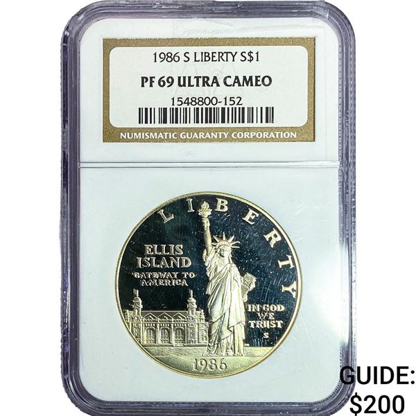 1986-S $1 Sliver Liberty NGC PF69 Ultra Cameo