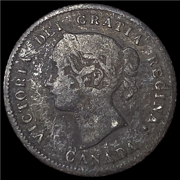 1874 Canada Silver 5 Cents ABOUT UNCIRCULATED