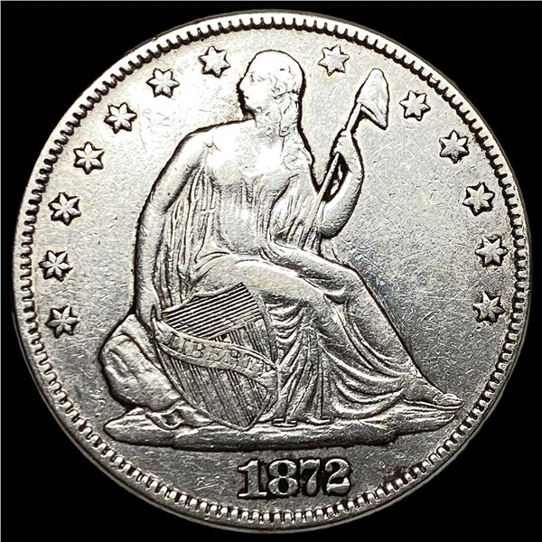 1872 Silver Seated Liberty Half Dollar NEARLY   UNCIRCULATED
